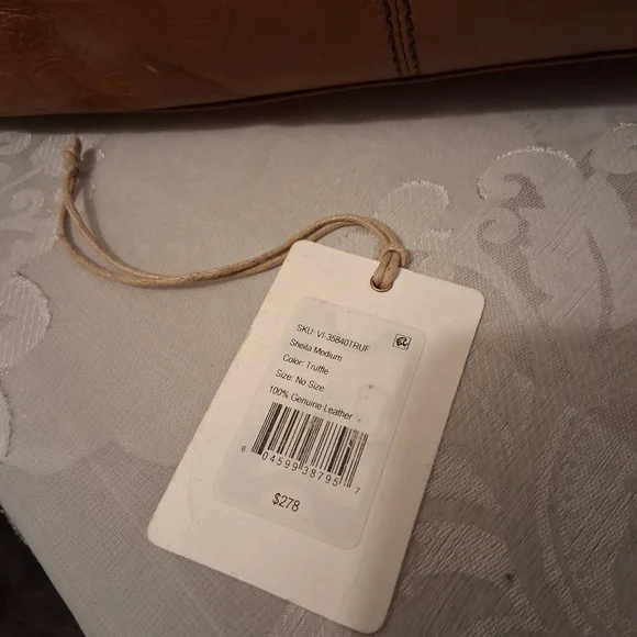 HOBO Sheila Medium Leather Satchel Tote with Detachable Strap In Truffle Brown - Picture 7 of 8